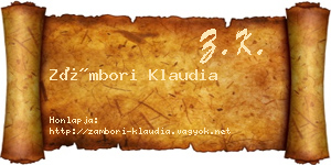 Zámbori Klaudia névjegykártya