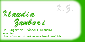 klaudia zambori business card